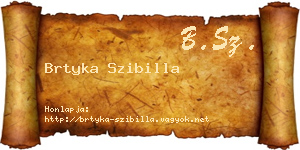 Brtyka Szibilla névjegykártya
